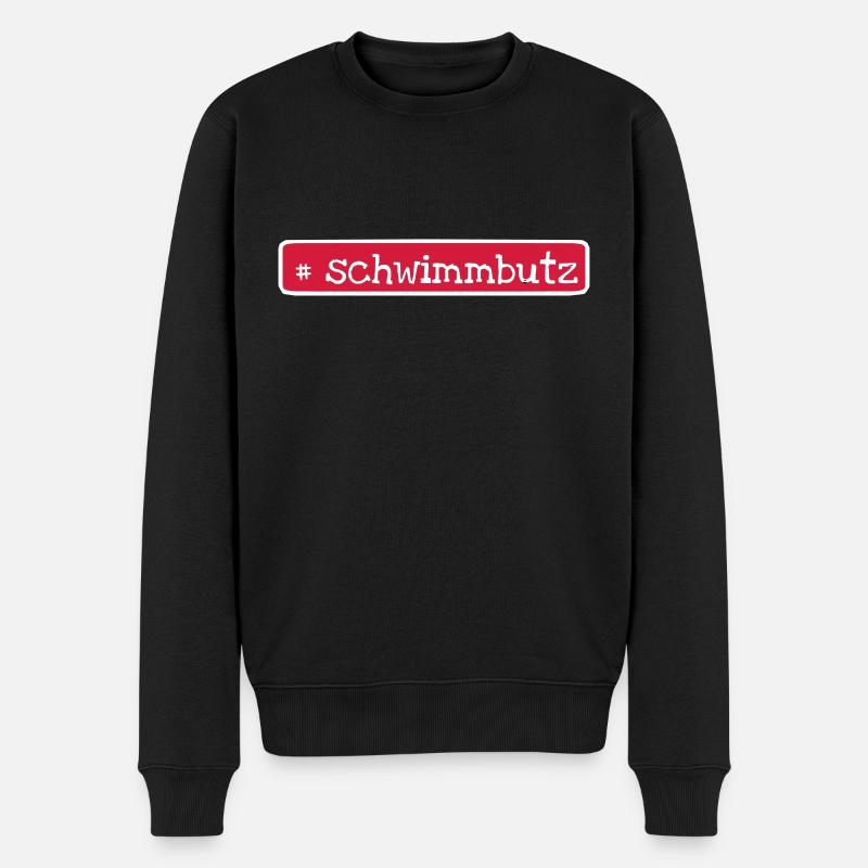 schwimmbutz badehose schwarzer humor - Männer Premium Bio Pullover - Schwarz