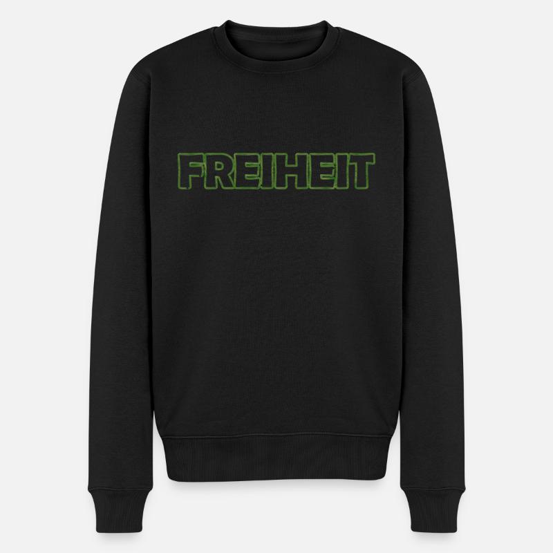 Freiheit - Männer Premium Bio Pullover - Schwarz