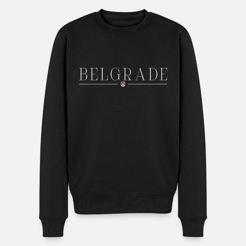 Ich liebe Belgrad - Männer Premium Bio Pullover - Schwarz
