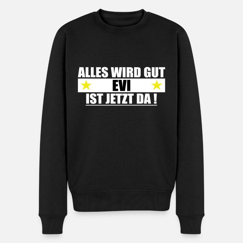 Evi Name Vorname Geburtstag - Männer Premium Bio Pullover - Schwarz