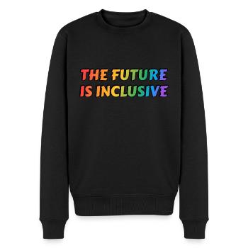 Die Zukunft ist inklusiv - Männer Premium Bio Pullover - Schwarz - Vorne - Nico (187cm)