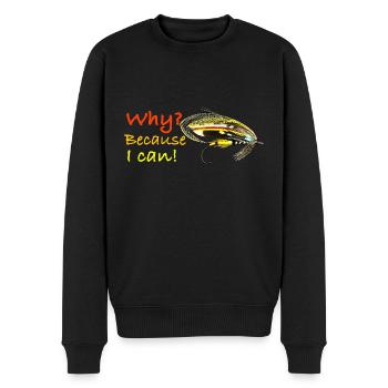 Warum, weil ich Jock Scott kann - Männer Premium Bio Pullover - Schwarz - Vorne - Nico (187cm)