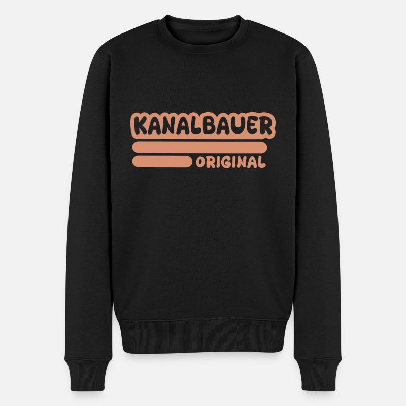 Kanalbauer als Beruf - Männer Premium Bio Pullover - Schwarz