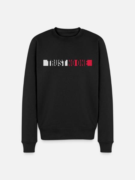 trust no one quote - Men's Premium Organic Jumper - black