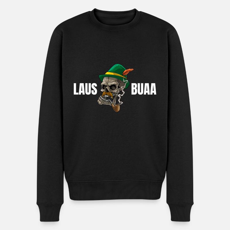 Lausbua Lederhosen - Männer Premium Bio Pullover - Schwarz