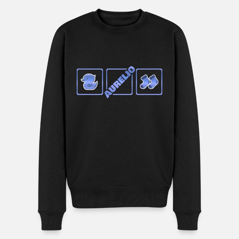 Geburt Aurelio - Männer Premium Bio Pullover - Schwarz