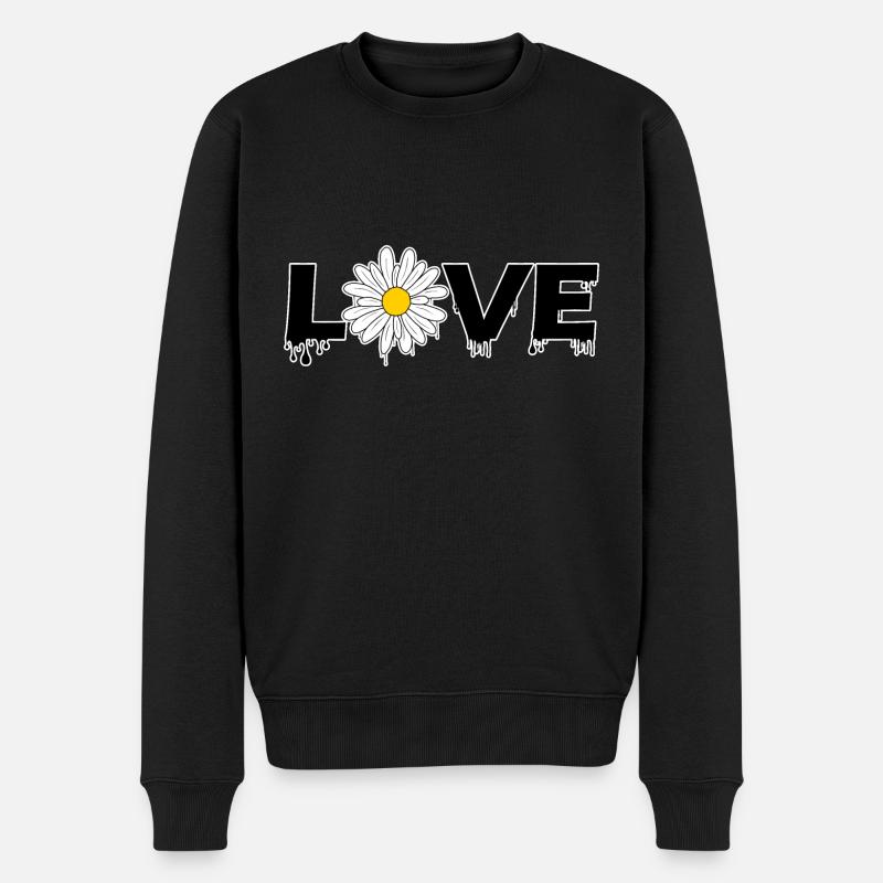 Amour fleur groovy - Pull Premium bio Homme - noir