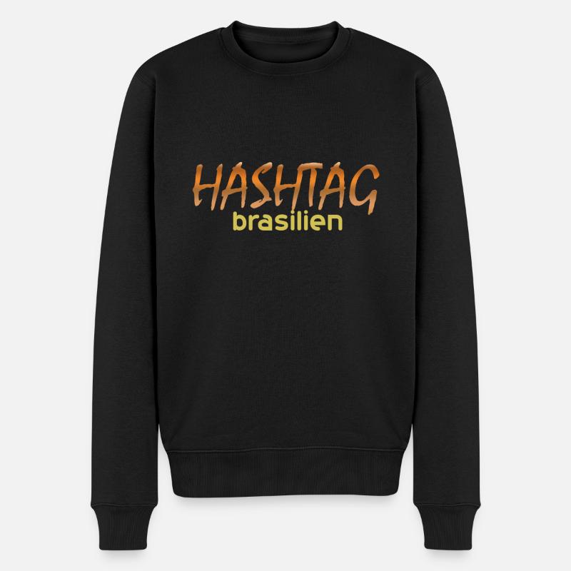 Media brasilien - Männer Premium Bio Pullover - Schwarz