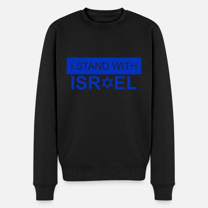 Je suis aux côtés d’Israël - Pull Premium bio Homme - noir