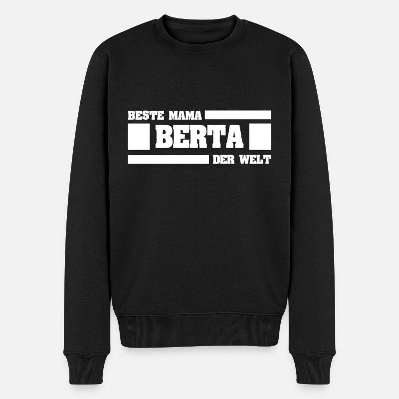 Berta als Mutter - Männer Premium Bio Pullover - Schwarz