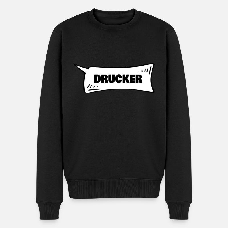 Sprechblase Drucker - Männer Premium Bio Pullover - Schwarz