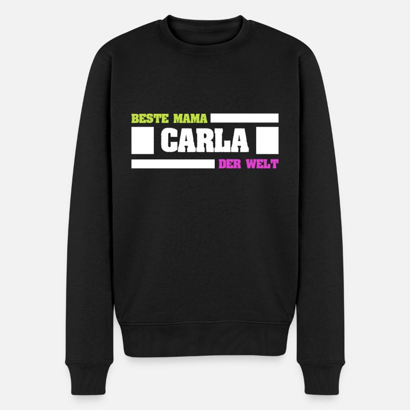 Carla als Mutter - Männer Premium Bio Pullover - Schwarz