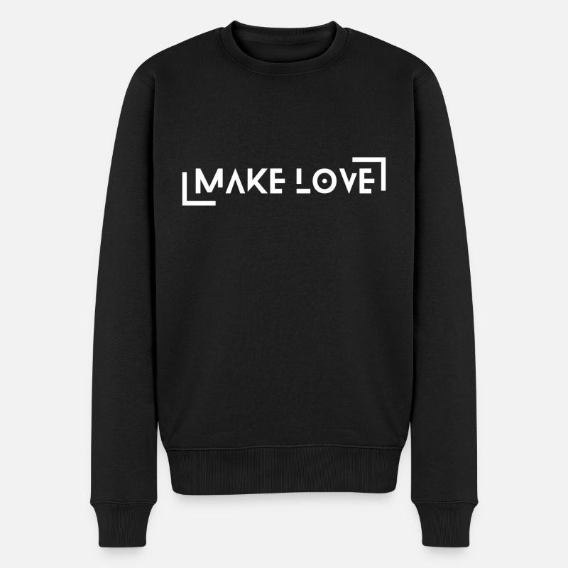 Make Love - Männer Premium Bio Pullover - Schwarz