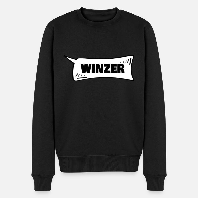 Sprechblase Winzer - Männer Premium Bio Pullover - Schwarz