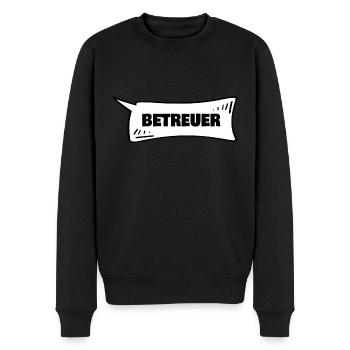 Betreuer als Sprechblase - Männer Premium Bio Pullover - Schwarz - Vorne - Nico (187cm)