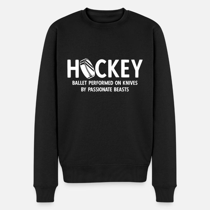 Eishockey - Männer Premium Bio Pullover - Schwarz