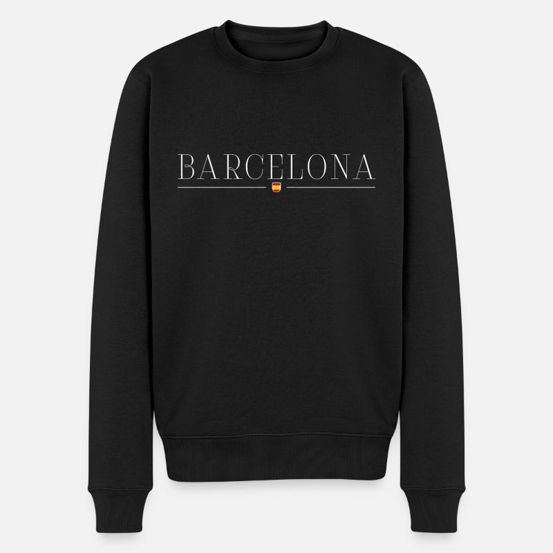 Ich liebe Barcelona - Männer Premium Bio Pullover - Schwarz