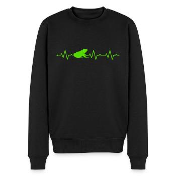 Herzschlag Frosch Waldbewohner - Männer Premium Bio Pullover - Schwarz - Vorne - Nico (187cm)