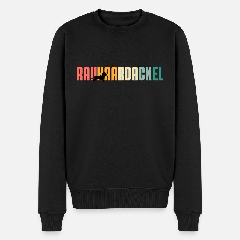 Rauhaardackel2 - Männer Premium Bio Pullover - Schwarz