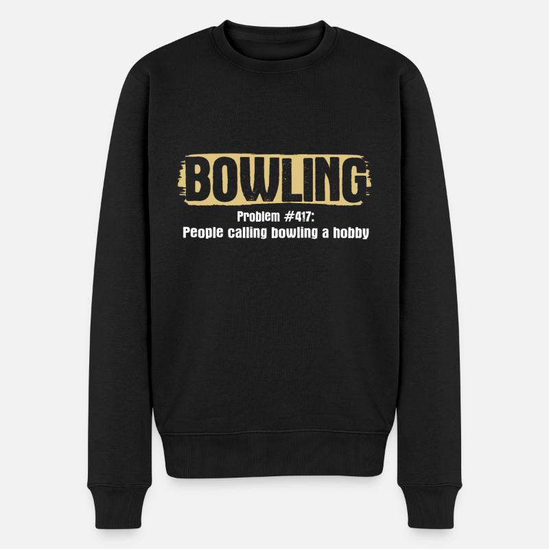 Bowling - Männer Premium Bio Pullover - Schwarz