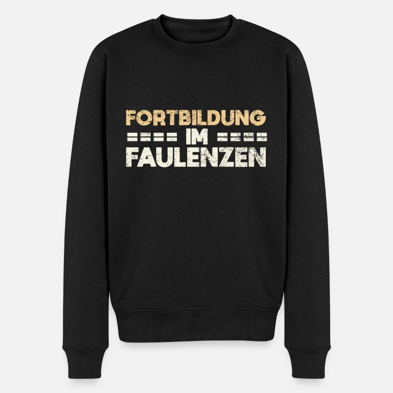 Fortbildung Im Faulenzen - Männer Premium Bio Pullover - Schwarz