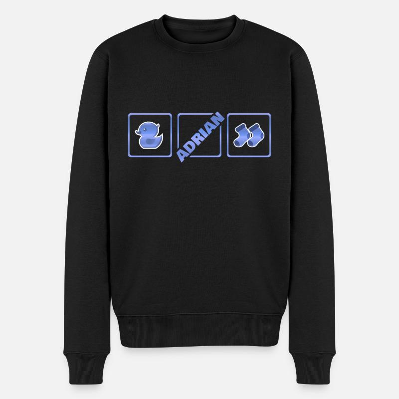 Geburt Adrian - Männer Premium Bio Pullover - Schwarz