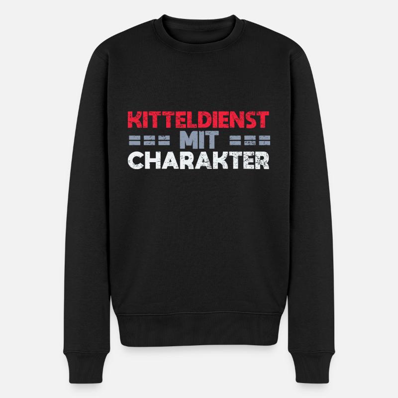 Kitteldienst Mit Charakter - Männer Premium Bio Pullover - Schwarz