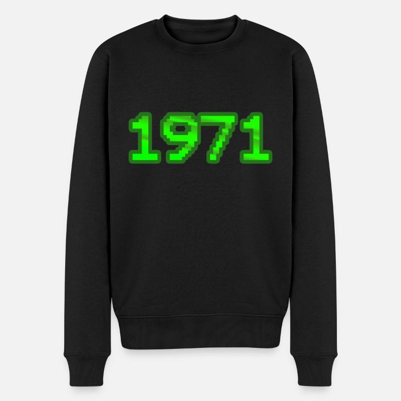 1971 - Männer Premium Bio Pullover - Schwarz