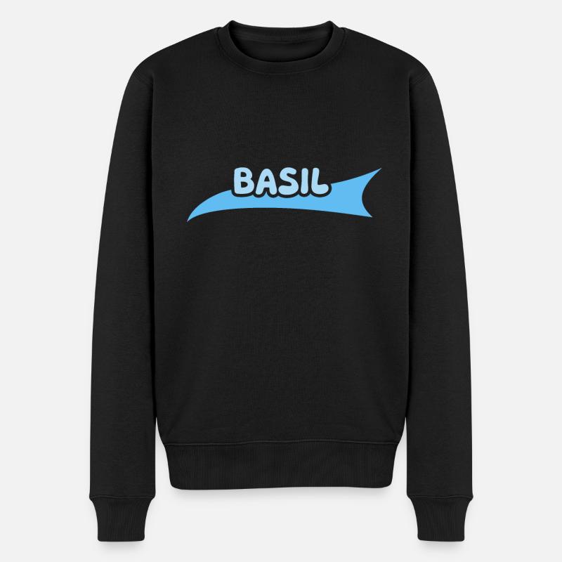 Gift for Basil - Men's Premium Organic Jumper - black