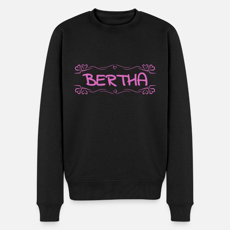 Name Bertha - Männer Premium Bio Pullover - Schwarz