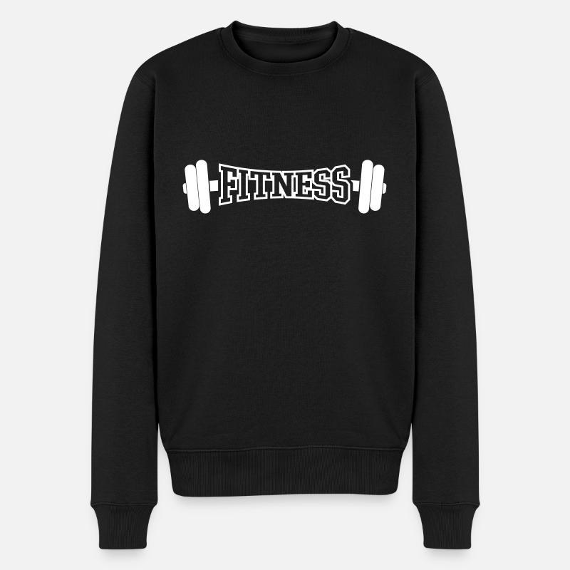 Fitness - Männer Premium Bio Pullover - Schwarz