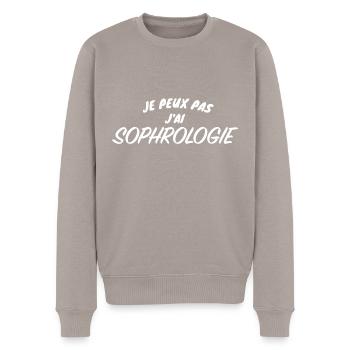 Je Peux Pas J'ai Sophrologie Zen Yoga Stress - Pull Premium bio Homme - taupe - Devant - Nico (187cm)