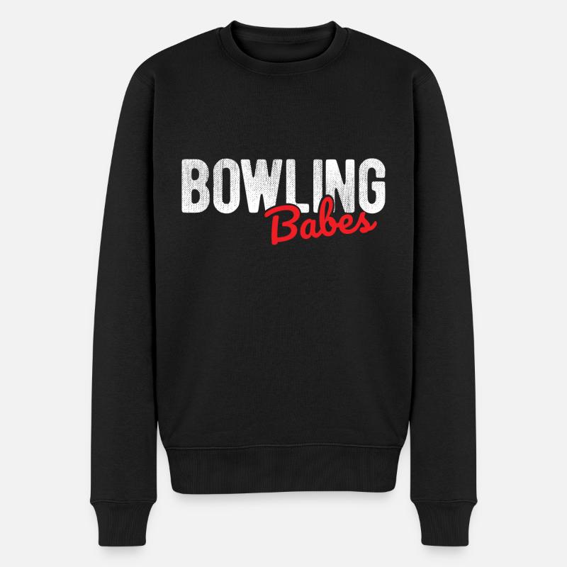 Bowling - Männer Premium Bio Pullover - Schwarz