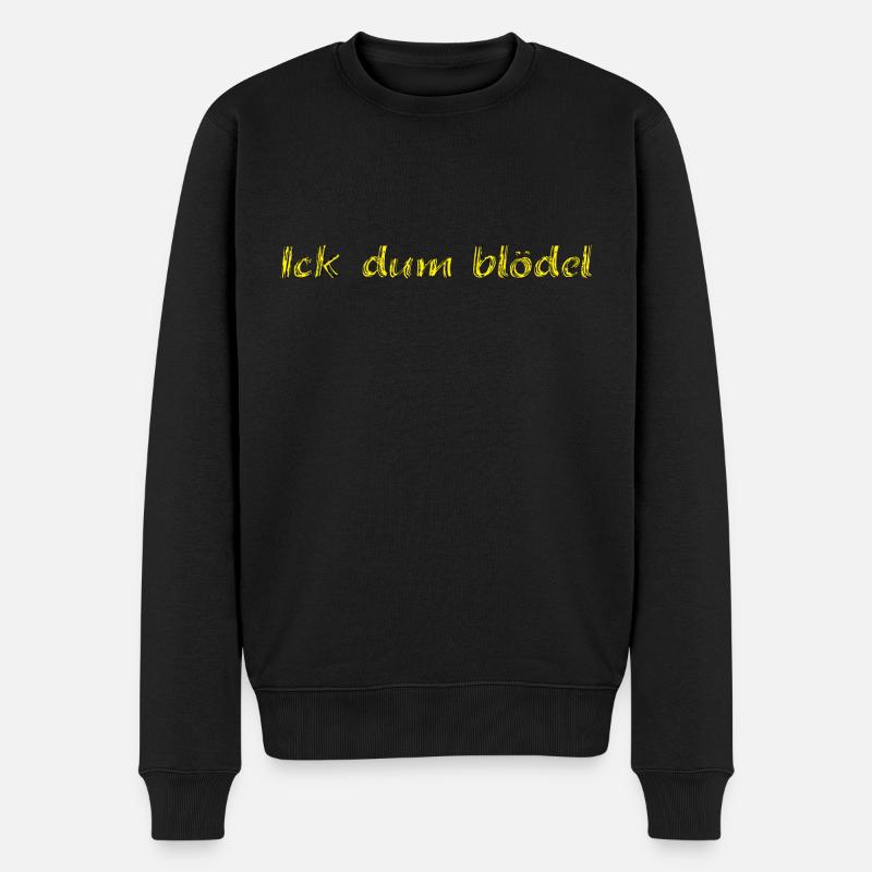 Ick dum blödel - Männer Premium Bio Pullover - Schwarz