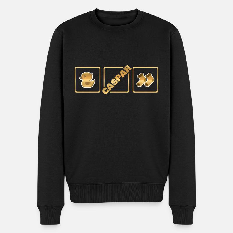 Caspar - Männer Premium Bio Pullover - Schwarz