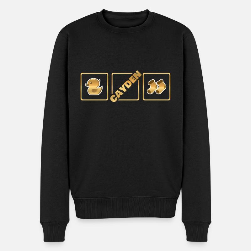 Geburt Cayden - Männer Premium Bio Pullover - Schwarz