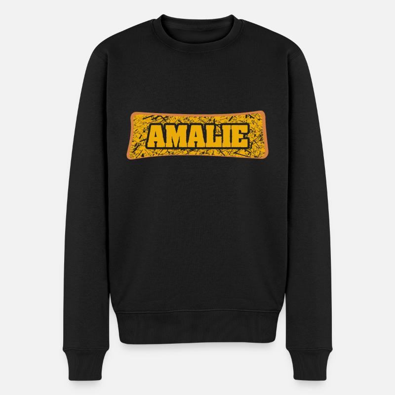 Amalie als Heirat - Männer Premium Bio Pullover - Schwarz