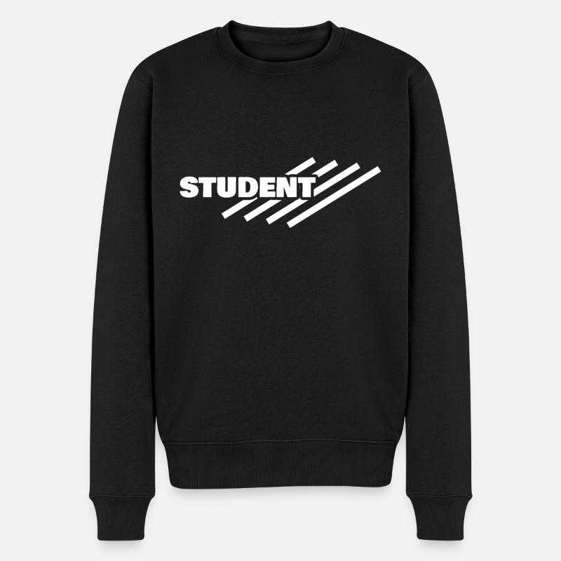 Student als Arbeitsplatz - Männer Premium Bio Pullover - Schwarz