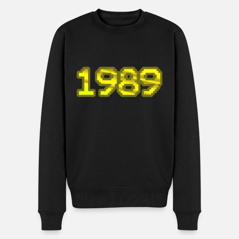 1989 - Männer Premium Bio Pullover - Schwarz