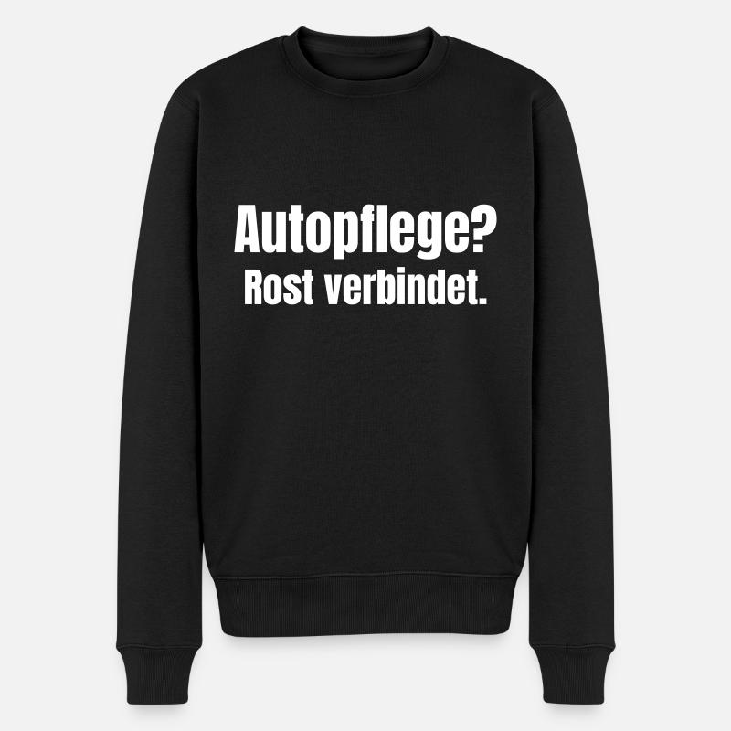 Autopflege? Rost verbindet. - Männer Premium Bio Pullover - Schwarz