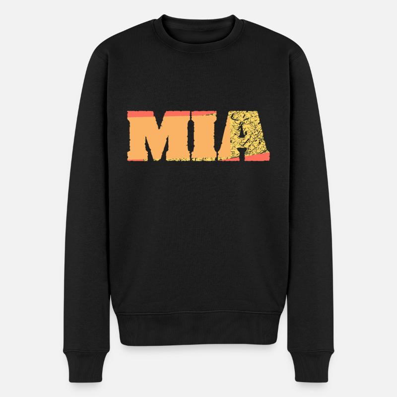 Name Mia - Männer Premium Bio Pullover - Schwarz