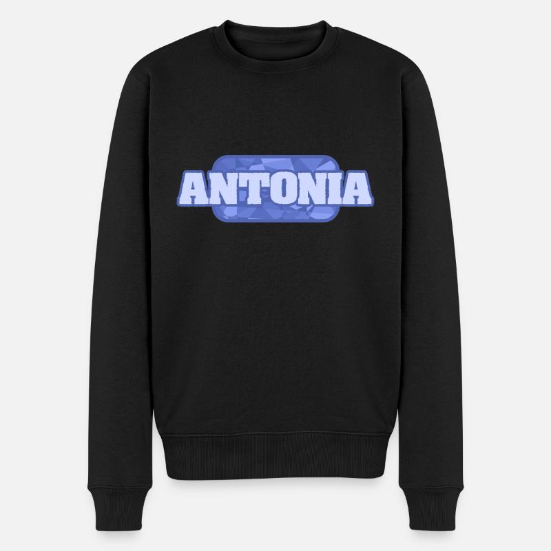 Name Antonia - Männer Premium Bio Pullover - Schwarz