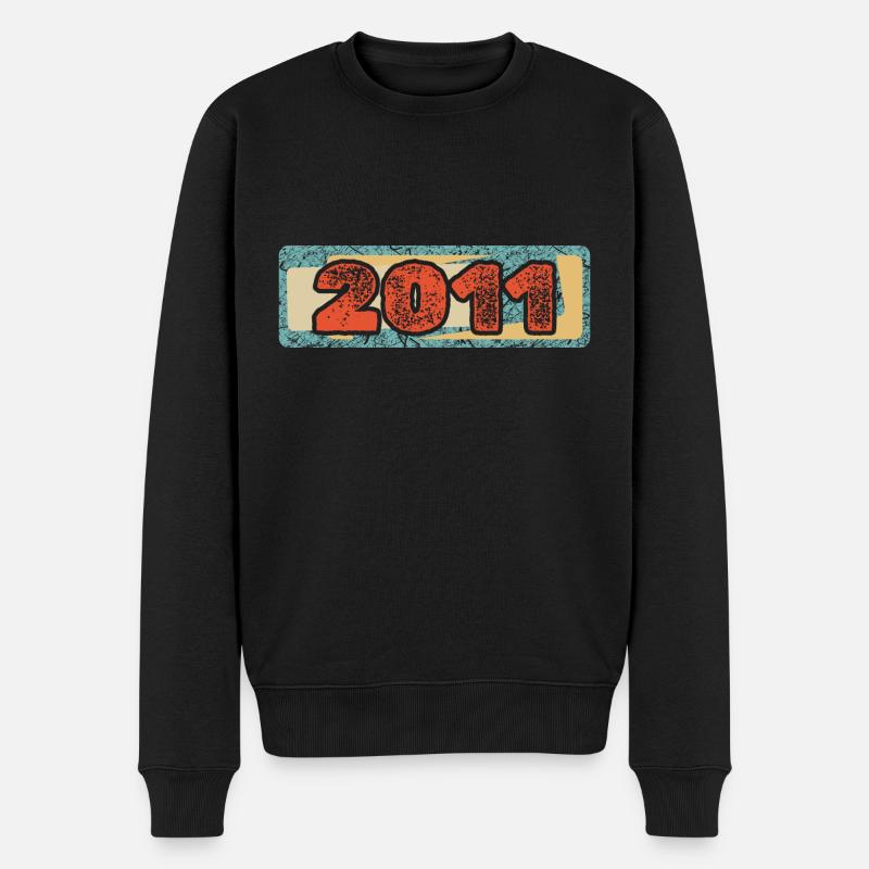Jahr 2011 - Männer Premium Bio Pullover - Schwarz