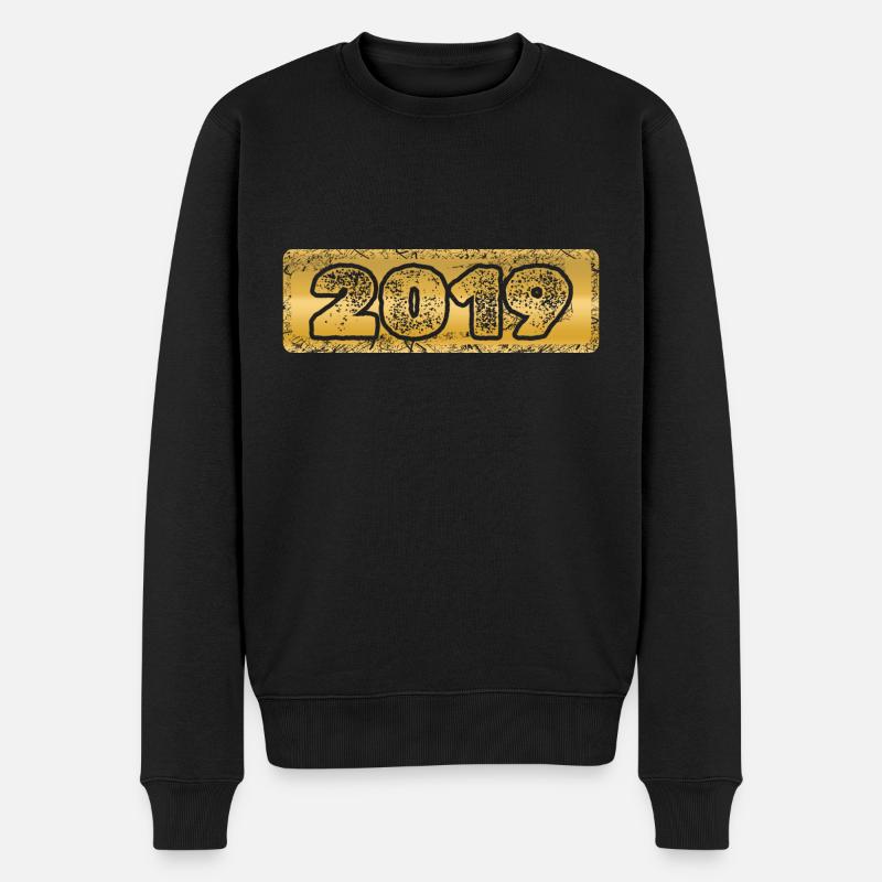 Jahr 2019 - Männer Premium Bio Pullover - Schwarz