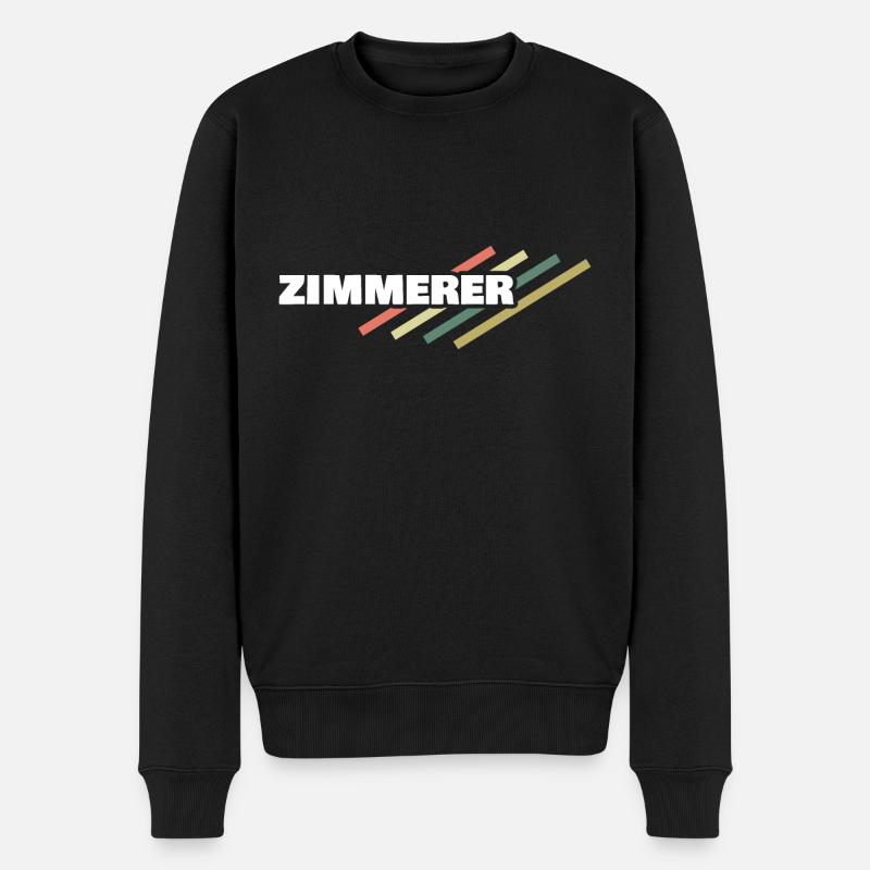 Zimmerer als Arbeitsplatz - Männer Premium Bio Pullover - Schwarz