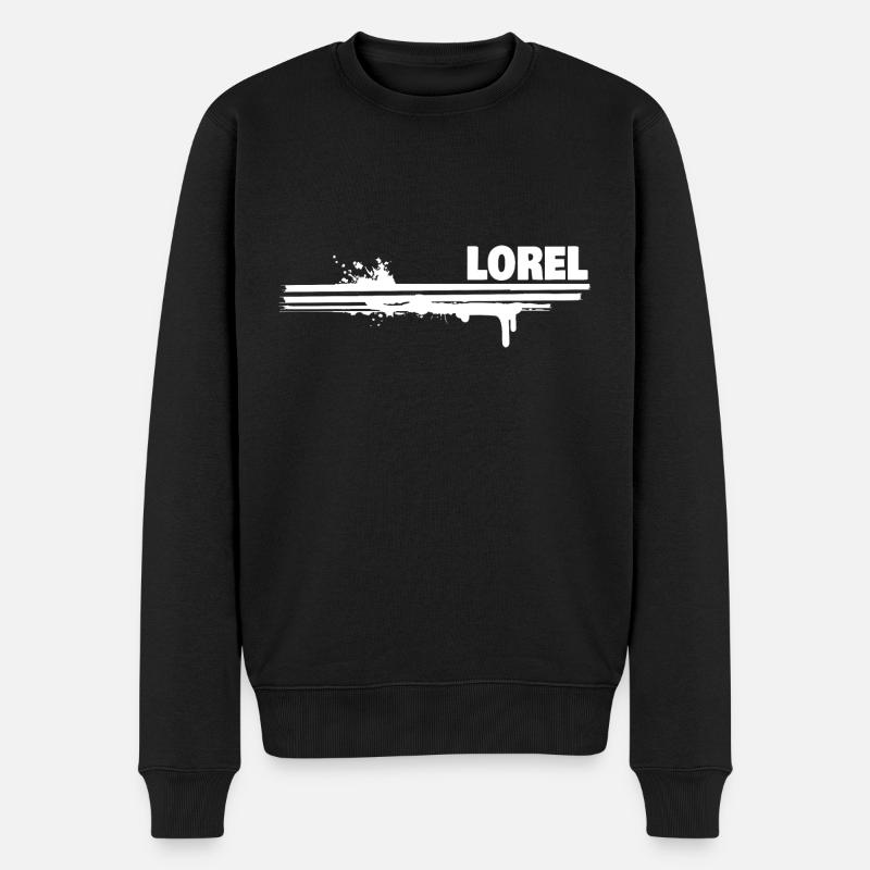 Farbklecks Lorel - Männer Premium Bio Pullover - Schwarz