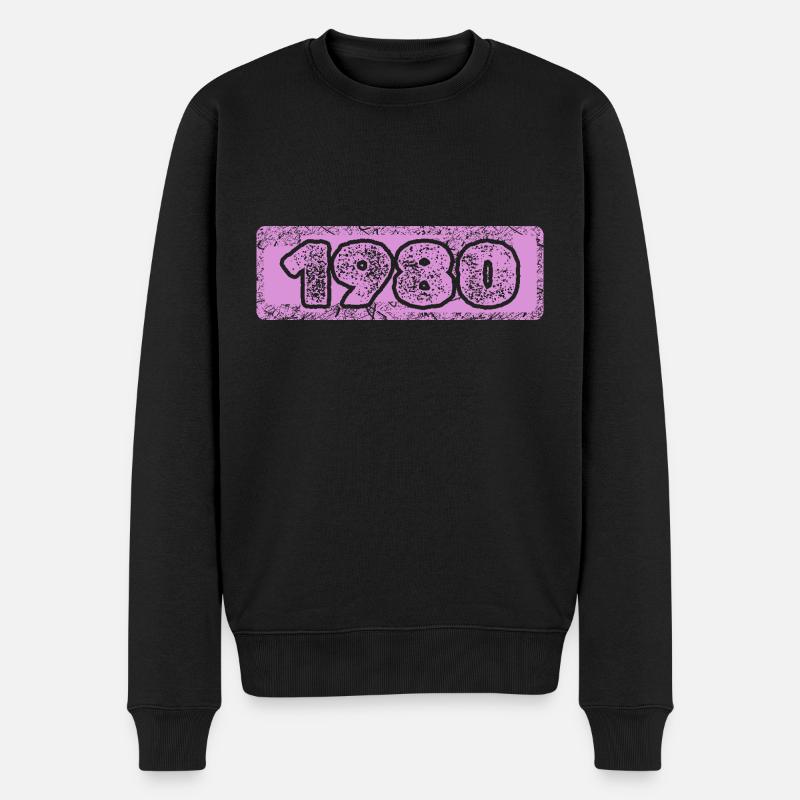 Jahr 1980 - Männer Premium Bio Pullover - Schwarz