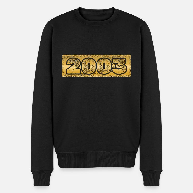 Jahreszahl 2003 - Männer Premium Bio Pullover - Schwarz