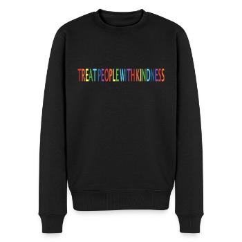 Geschenk LGBT Gay Homosexualität Treat People with - Männer Premium Bio Pullover - Schwarz - Vorne - Nico (187cm)