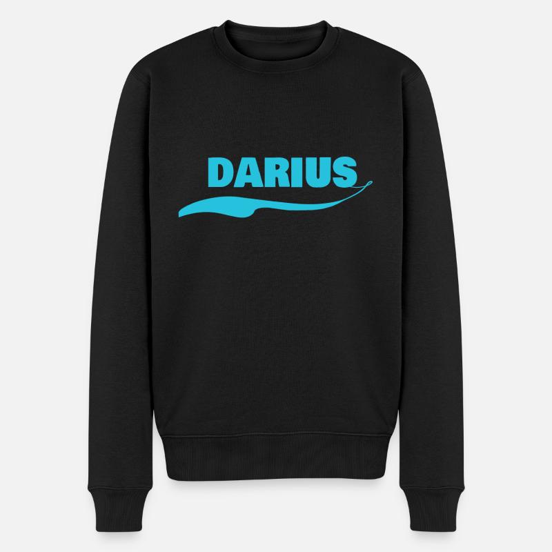 Étiquette nominative Darius - Pull Premium bio Homme - noir